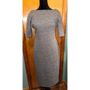 Maggy London Grey Heathered Short Sleeve Sheath Office Work Dress Size 2